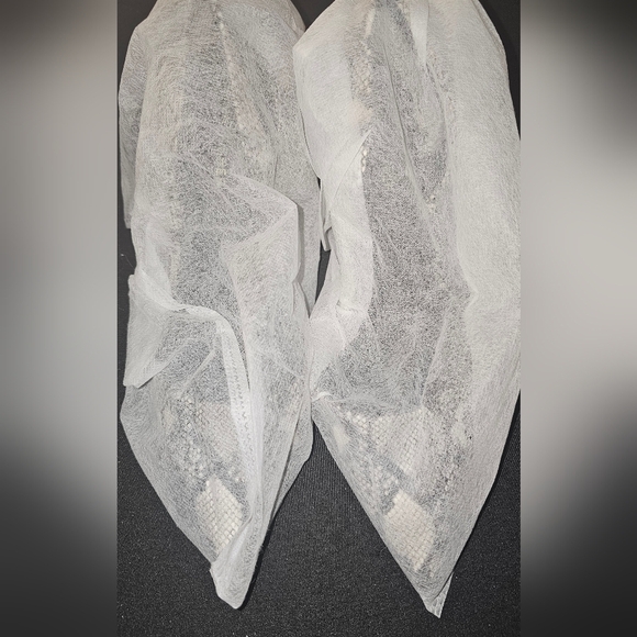 Marc Fisher Black and Cream Snake Print Slingback Heels - Picture 2 of 6